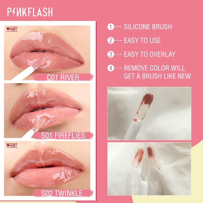 PINKFLASH #OhMyGloss Moisturizing Shine and Shimmer Plumping Lip Gloss Lip Care 3