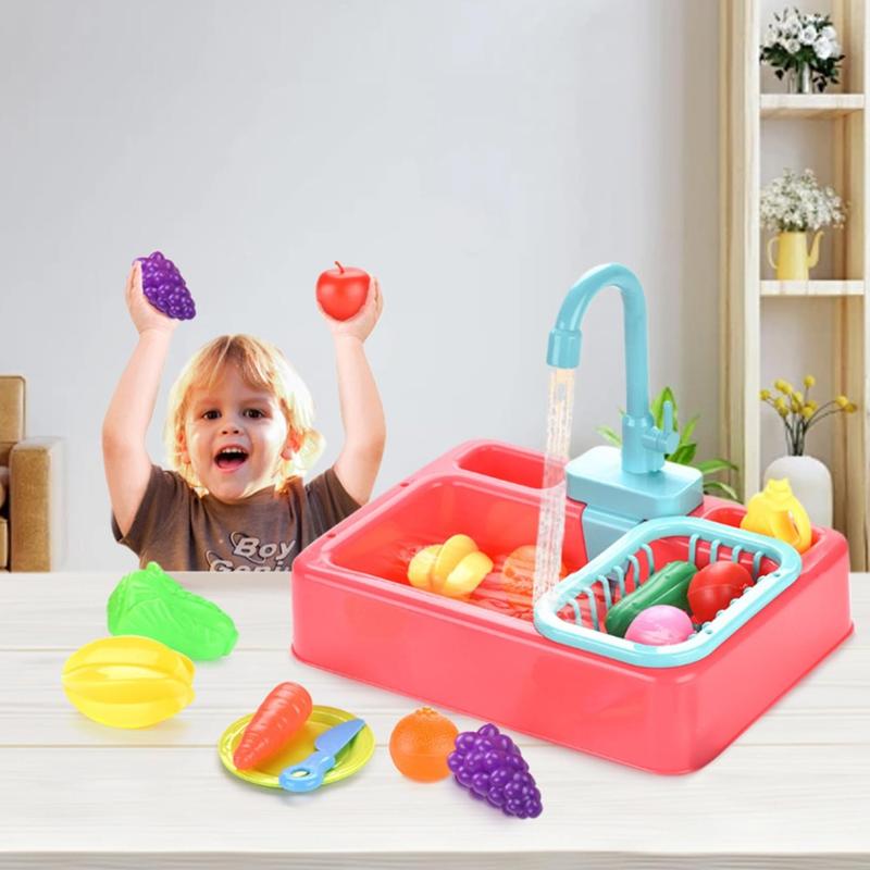 Đồ chơi thay thế vòi nhà bếp, có thể xoay được, với nước Chạy, làm bằng nhựa, đồ chơi bồn rửa nhà bếp, đồ chơi vòi mô phỏng, thích hợp để chơi giả vờ, cho bồn rửa 7