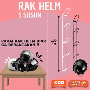 Rak Helm Susun 5/Gantungan Helm Susun 5 Besi 6mm SNI - Hemat Ruang, Tahan Lama