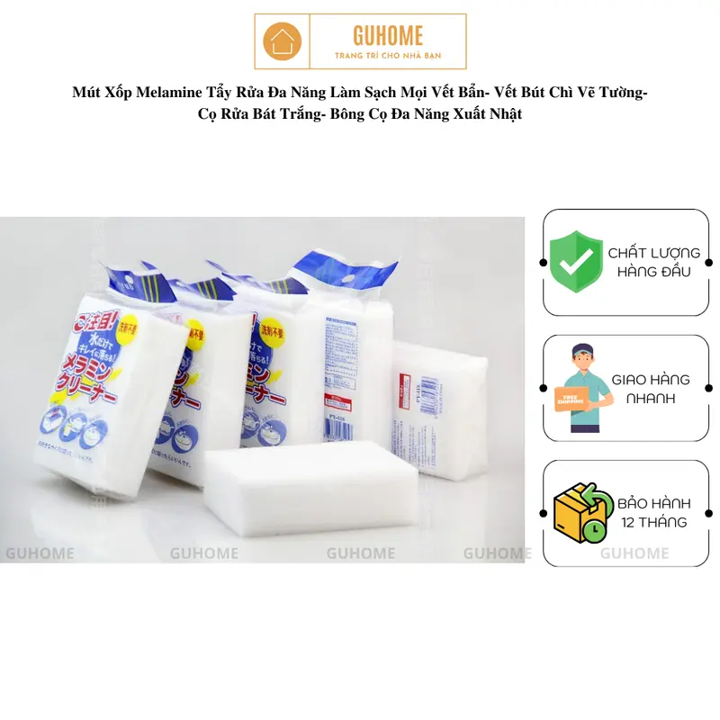 Mút Xốp Melamine Tẩy Rửa Đa Năng Làm Sạch Mọi Vết Bẩn- Vết Bút Chì Vẽ Tường- Cọ Rửa Bát Trắng- Bông Cọ Đa Năng 0