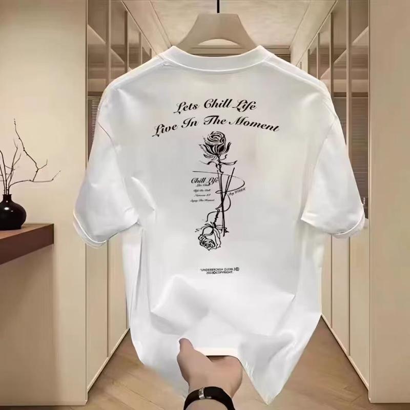 Áo Thun Cotton Nguyên Chất Màu Trắng, Dành Cho Nam Giới, Hàng Mới Về Mùa Hè, Thiết Kế Cao Cấp, ngắn Tay, Áo Thun 4