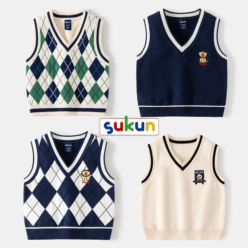 Áo len gile trẻ em Wapypy Quảng Châu SUKUN shop Áo len gi lê bé trai shop Kunkid