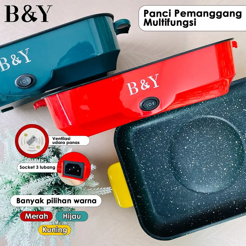 Panci Panggangan Multifungsi / BBQ Grill Electric / Anti lengket Ukuran 26cm dan 30cm 1