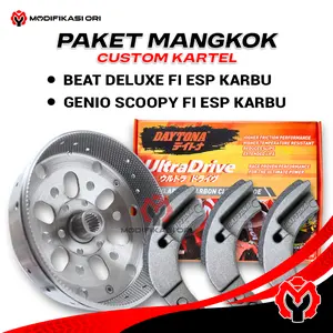 Kampas Ganda Daytona Racing BEAT FI ESP Mangkok Kampas Ganda CARTEL Beat Scoopy fi esp karbu Motorcycle