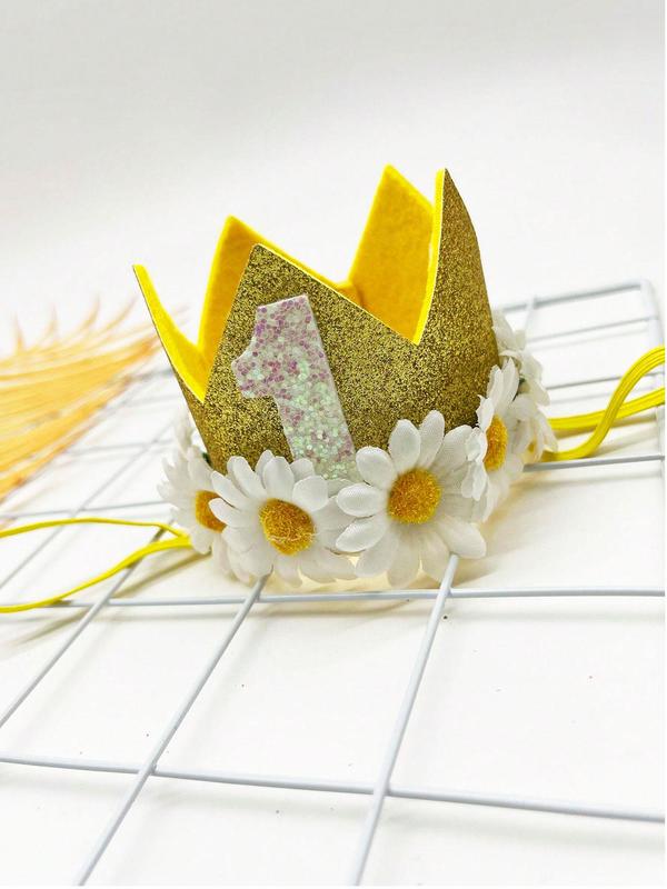Daisy Flower Crown Design Crown, Birthday Party Crown, Fashion Hair Accessories for Women & Girls, Party Supplies 3