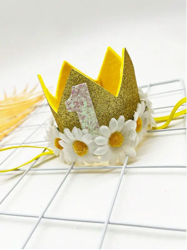 Daisy Flower Crown Design Crown, Birthday Party Crown, Fashion Hair Accessories for Women & Girls, Party Supplies 3
