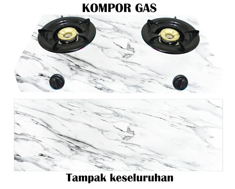 Sticker Kompor 2 Tungku Motif Marmer Elegant 8