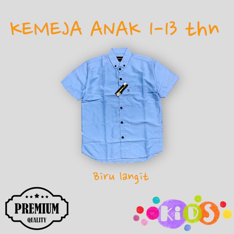 TERBARU!!! Kemeja Anak Laki Laki Umur 1-13 Tahun Kemeja Polos Lengan Pendek Premium Kemeja Polos Anak Laki Laki Terlaris 2024 3