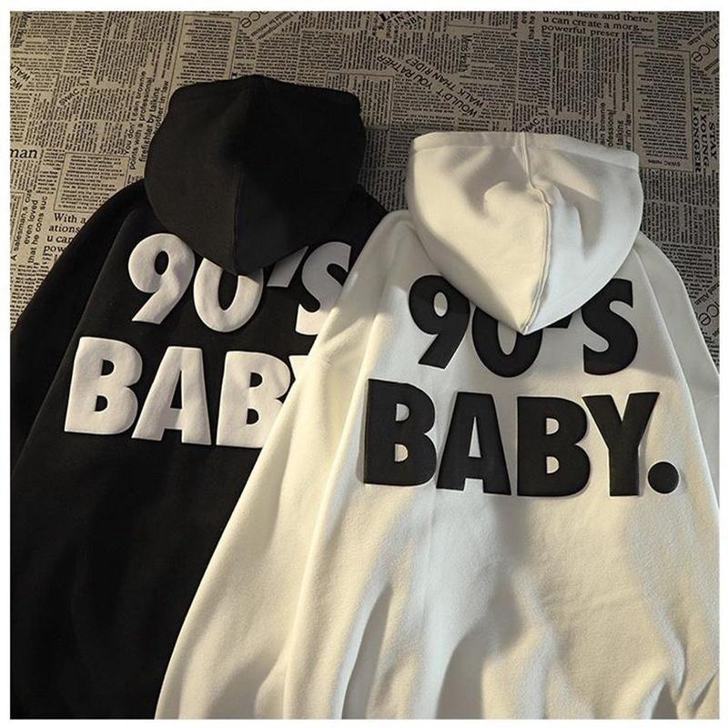 [ RẺ VÔ ĐỊCH] Áo Khoác Hoodie Form Rộng Unisex BABY Vải Nỉ Bông Dày Dặn màu ĐEN/TRẮNG