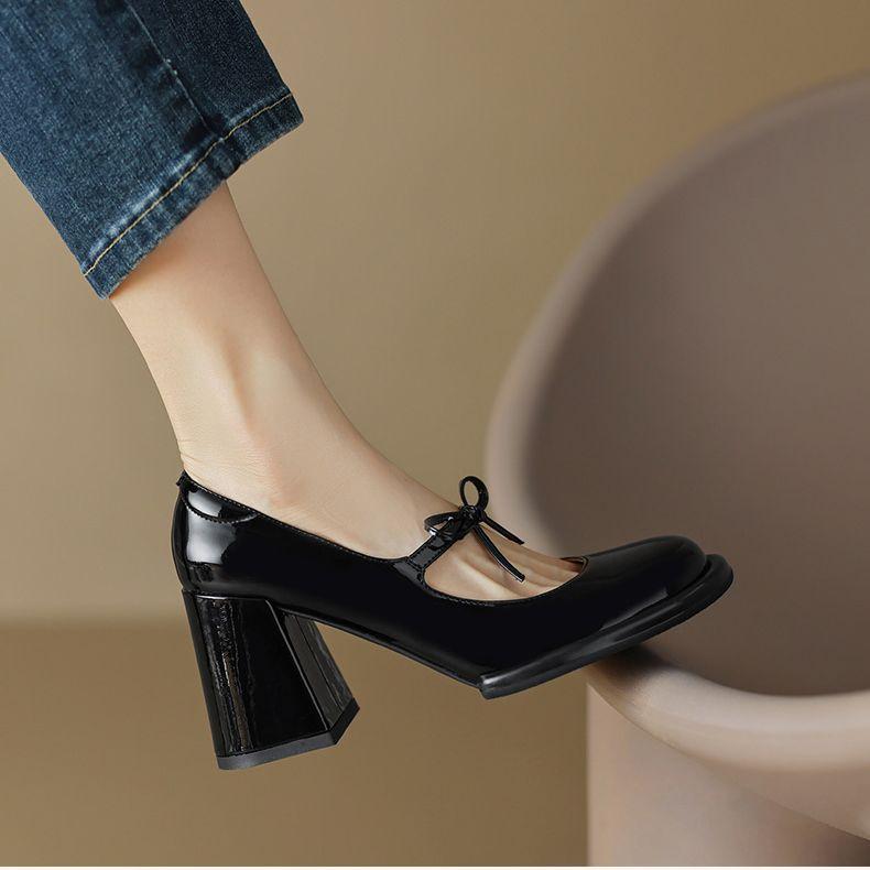 Vintage Mary Jane Flat Shoes, Square Toe Design with Thick Heels, Anti-Slip Design, Available in Multiple Colors, Gift for Girlfriend. 6