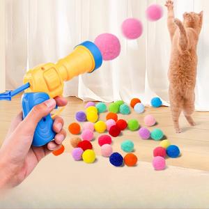 10/101個のおもちゃセット、猫のおもちゃの毛玉のポンポンが人気で、退屈なおもちゃの高弾性毛玉を和らげる射撃銃があります。噛みつきにくい猫のインタラクティブなペットボールもあります。