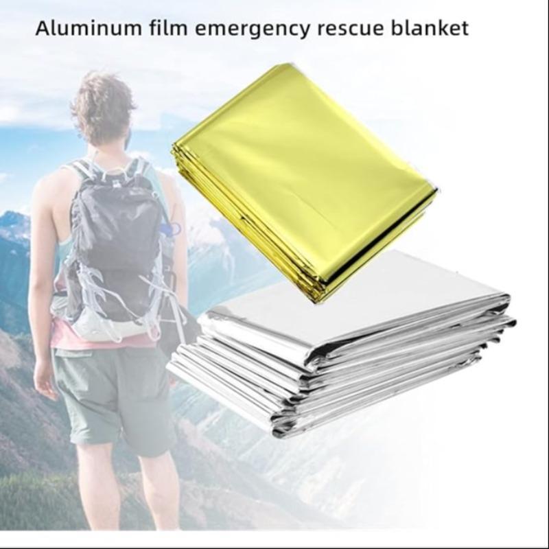 Emergency Mylar Thermal Blanket, 12pcs/set Space Blanket Survival Kit for Outdoor, Camping, Hiking, First Aid 2