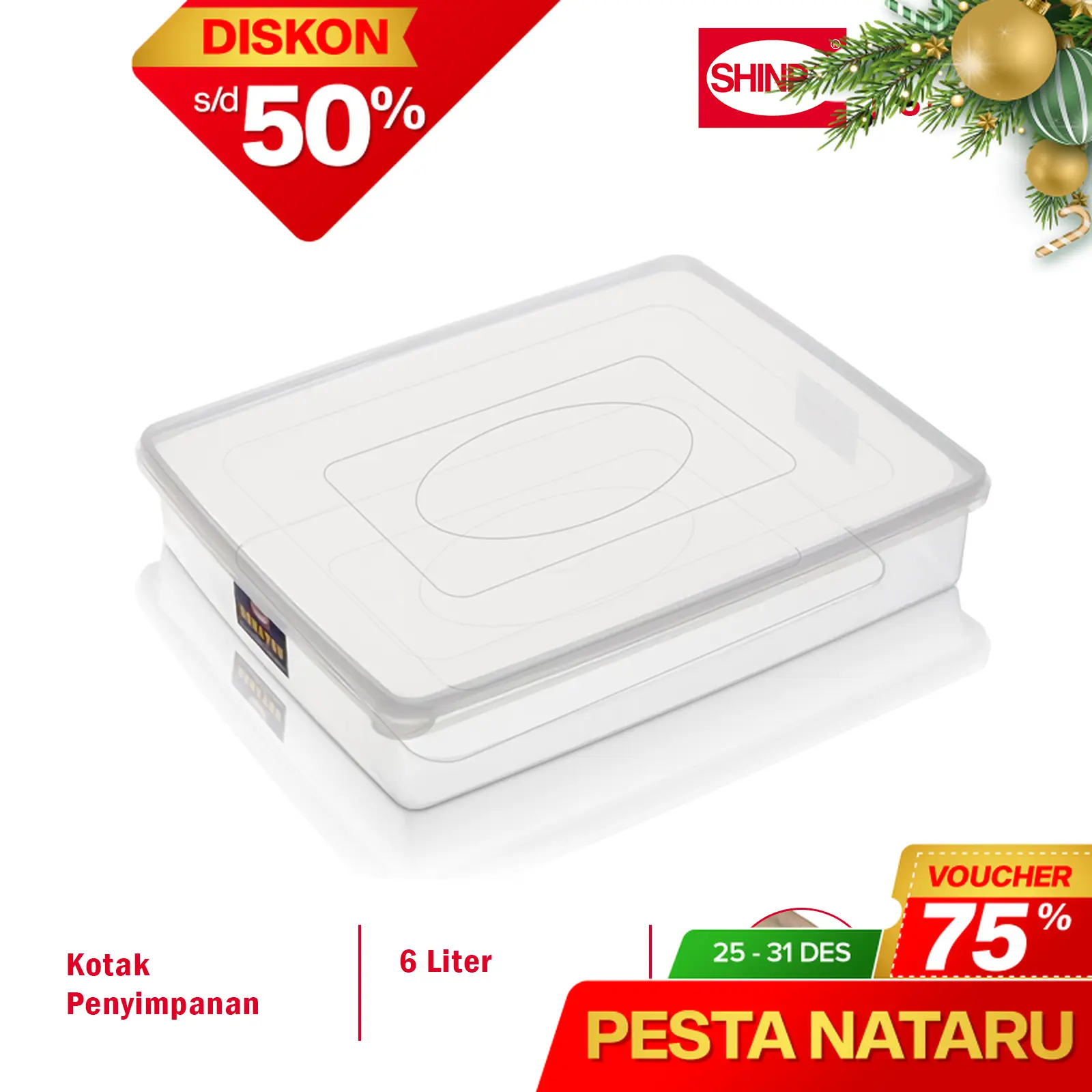 SHINPO Kotak Penyimpanan Makanan S Kotak Donatsu Food Storage BPA Free SIP-306