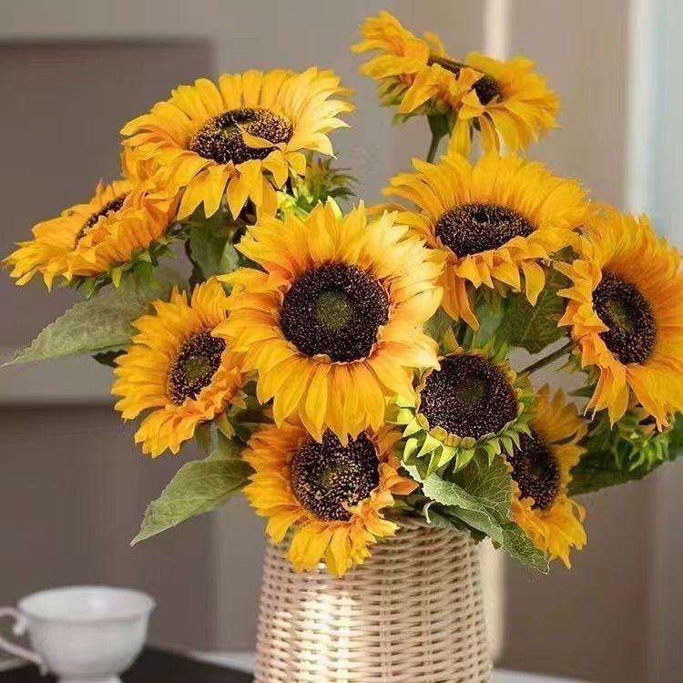 Product Introduction of Artificial Flower Sunflower Artificial Sun Bouquet Indoor and Outdoor Decoration Decoration Meaning Beautiful Bouquet Bridal Bouquet Fruit Plant 0