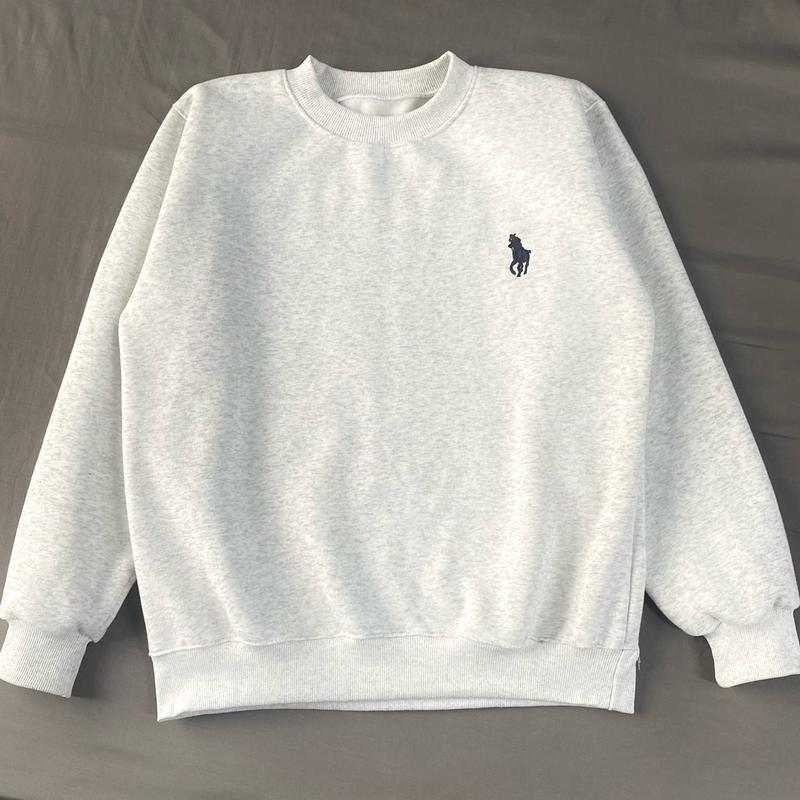 Áo nỉ Sweater hoạ tiết hình thêu ngựa chất bông dầy dặn mềm mịn không xù lông