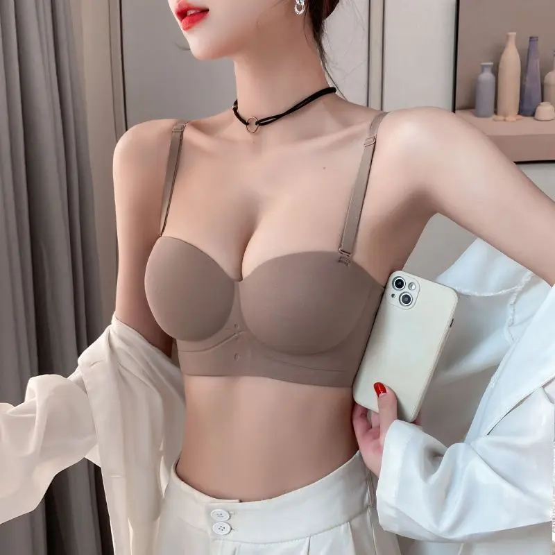 Đồ Lót Không Đường May Cho Nữ, Nâng Ngực Nhỏ Hỗ Trợ, Không Dây, Hỗ Trợ Bên Hông, Chống Chảy Xệ, Không Dây, Áo Ngực Dày Và Chống Mở Rộng