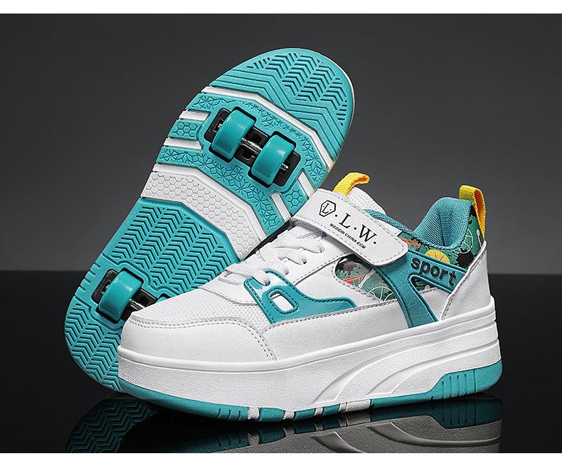 Product Introduction of In Stock Children's Heelys Shoes Roller Skates New Style Heelys Shoes Boys Invisible Student Roller Shoes Adults Walkable Slidable Casual Shoes Breathable Mesh Girls 19