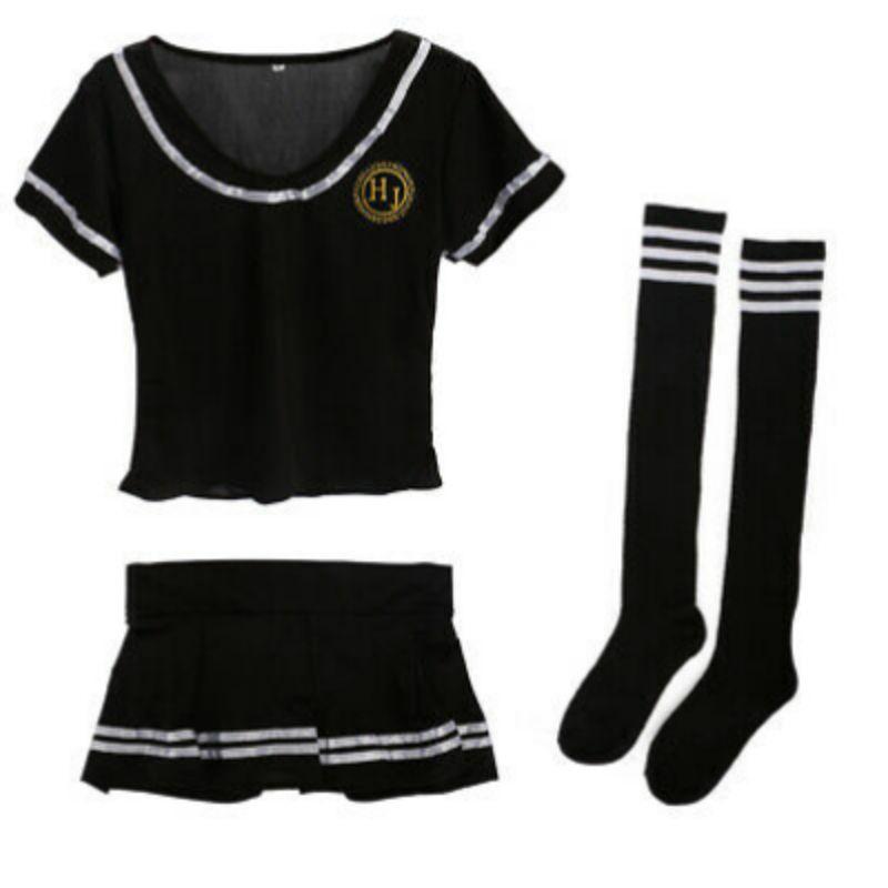 [ COD ] NOIRD.ID - Set Cosplay Cheerleader Sekolah Jepang Rok Mini +Kaus kaki 0