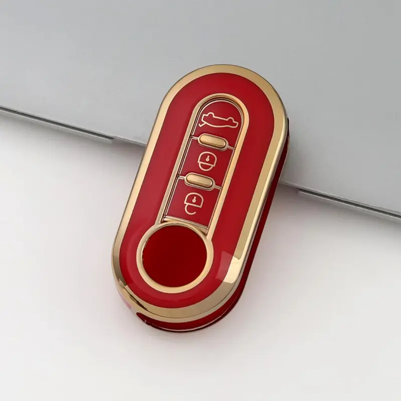 Car Key Case, 1pc Soft TPU Car Key Holder, Anti Fall & Dust-proof Key Cover for Fiat 500 for Boyue for Bravo for Iveco for Olsen, Car Key Remote Case, Automotive 4