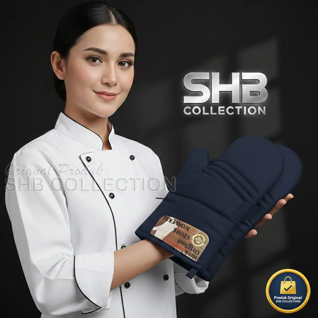 SHB COLLECTION Gloves Safety Sarung Tangan Oven 2 Pcs Sarung Masak Dapur Tebal Bahan Dakron Anti Panas 4 Lapis Kualitas Premium Tahan Panas dan Safety