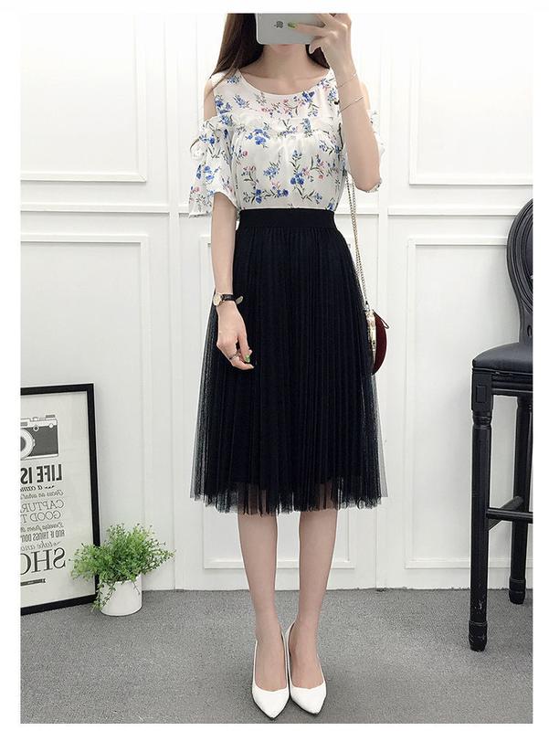 Product Introduction of Fashionable, elegant, casual, versatile mesh skirt, pleated skirt, A-line skirt, high waisted, slimming, versatile skirt, fairy skirt, small and fresh, large hem mesh skirt 14