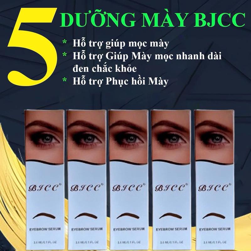 [BJCC] 5 Dưỡng Mày Dạng Lỏng 3ml/cây - Hỗ Trợ Mọc Dày Đen Rậm Mày, Làm Bền Sợi Mày Chắc Khỏe - 5 Cây Giống Nhau,Phù hợp cho Nam và Nữ.Hạn sử dụng 36 tháng.
