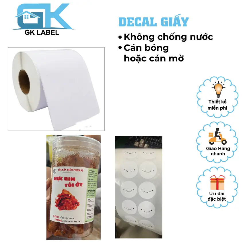 Tem nhãn giấy, Logo sticker dạng giấy - - Thiết kế theo yêu cầu - MIỄN PHÍ THIẾT KẾ