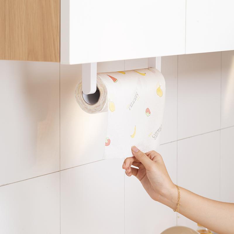 Kitchen Roll Holder, 1 Count Self Adhesive Wall Mounted Tissue Holder, Durable Storage Rack for Kitchen Bathroom, Home Organizer 2