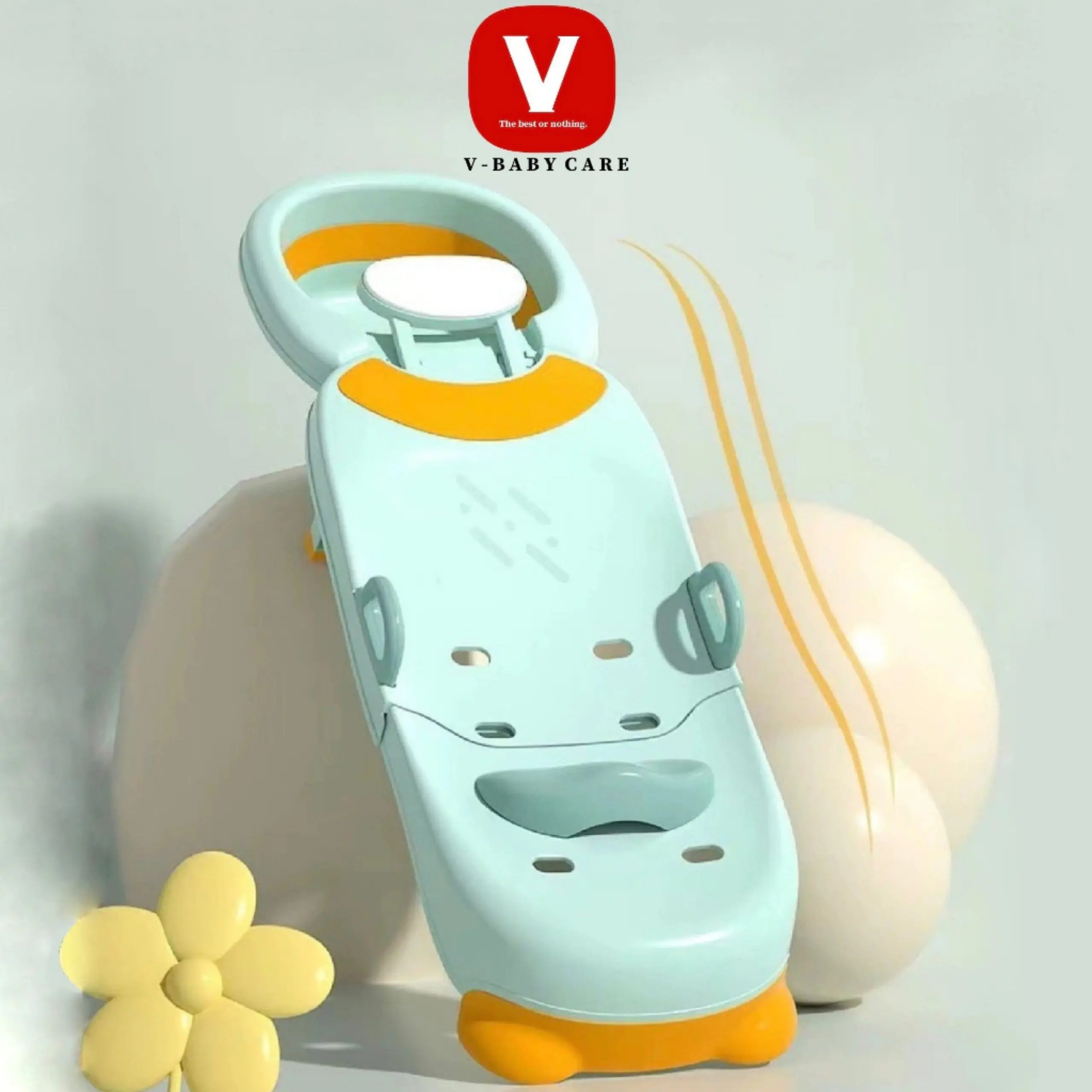 Ghế Gội Đầu Cho Bé, Ghế Gội Đầu Gấp Gọn Cỡ Lớn Kèm Chậu Gội Đầu Có Tấm Lót Đỡ Gáy ( Kem )