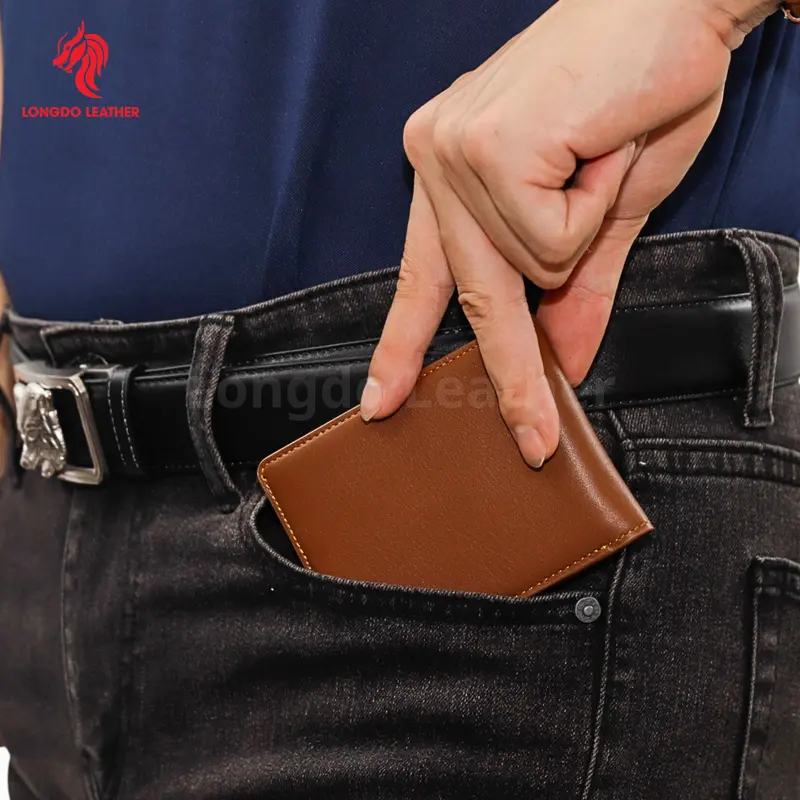Ví da cao cấp cho nam mini (Không để được giấy tờ cũ) thương hiệu LONGDO LEATHER - B10 7