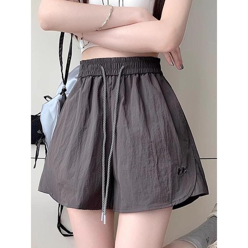 Quần Đùi Nhanh Khô, Chất Liệu Lụa Lạnh Quần Ống Rộng, Dành Cho Nữ Mùa Hè, Ngoại Cỡ, Quần Thể Thao Ngắn 3