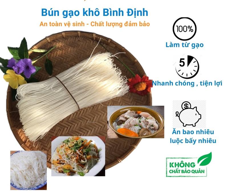 Bún gạo khô Bình Định 1 kg - Bún nhà làm bì