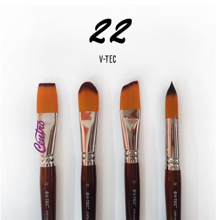 Gambar V-Tec Artist Brush 22 / Vtec Kuas Lukis Gambar No.22 - FILBERT dari CENTRO TRADING Kota Bandung Tokopedia