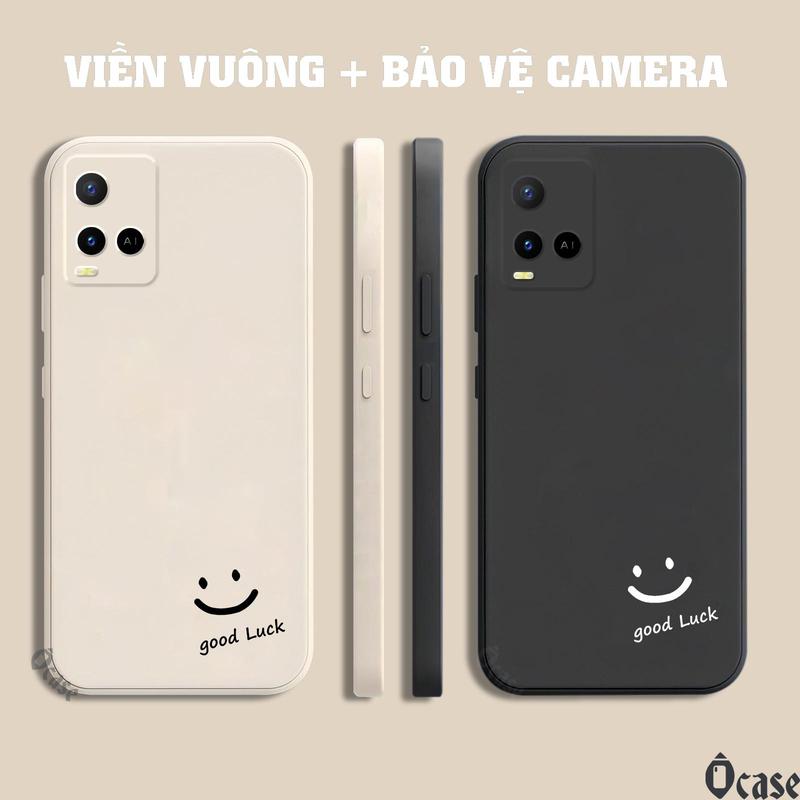 Ốp lưng dành cho Vivo Y21 / Y21s / Y21T / Y33s / Y33T / Y32 in hình mặt cười may mắn cạnh viền vuông có bảo vệ camera
