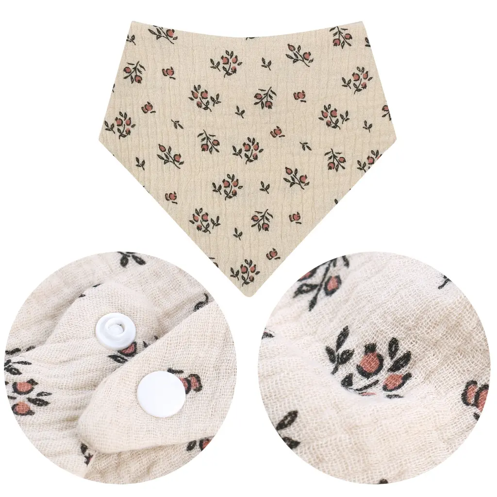 Khăn Ăn Sữa Cho Em Bé Yumia, Chất Liệu Crepe-Cotton, Yếm Mọc Răng, Thấm Hút Cao, Yếm Chụp, Yếm Cho Bú