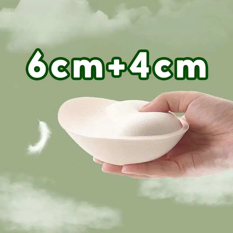 6cm+4cm Thick Chest Pad Small Breasts Look Big Comfortable Breathable Universal Replacement Sponge Pad Push-Up Bra