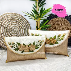 CLUTCH PESTA WANITA SULAM ANYAM PANDAN GLITTER MEWAH MURAH   Clutches & Wristlets Clutches & Wristlets PVC Ringan