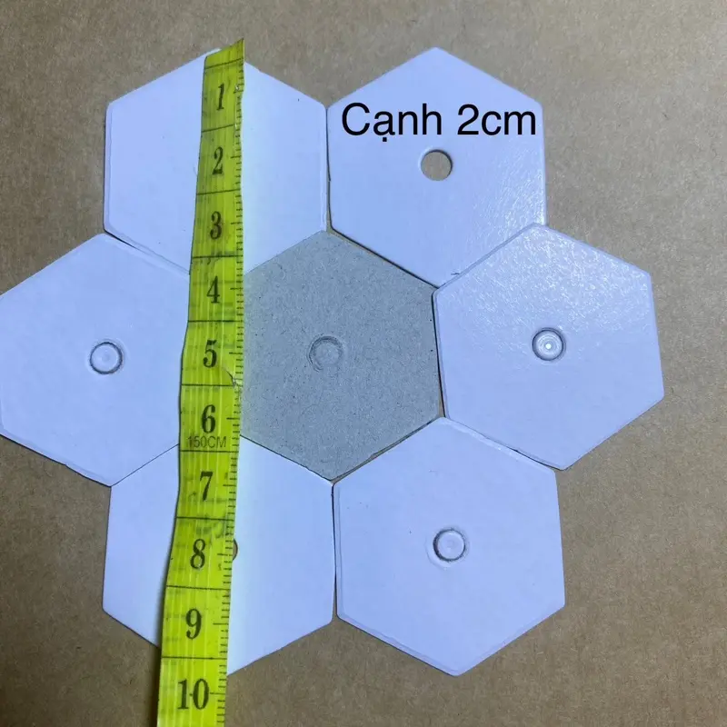 (100 cái) Phôi giấy lục giác cạnh 2cm
