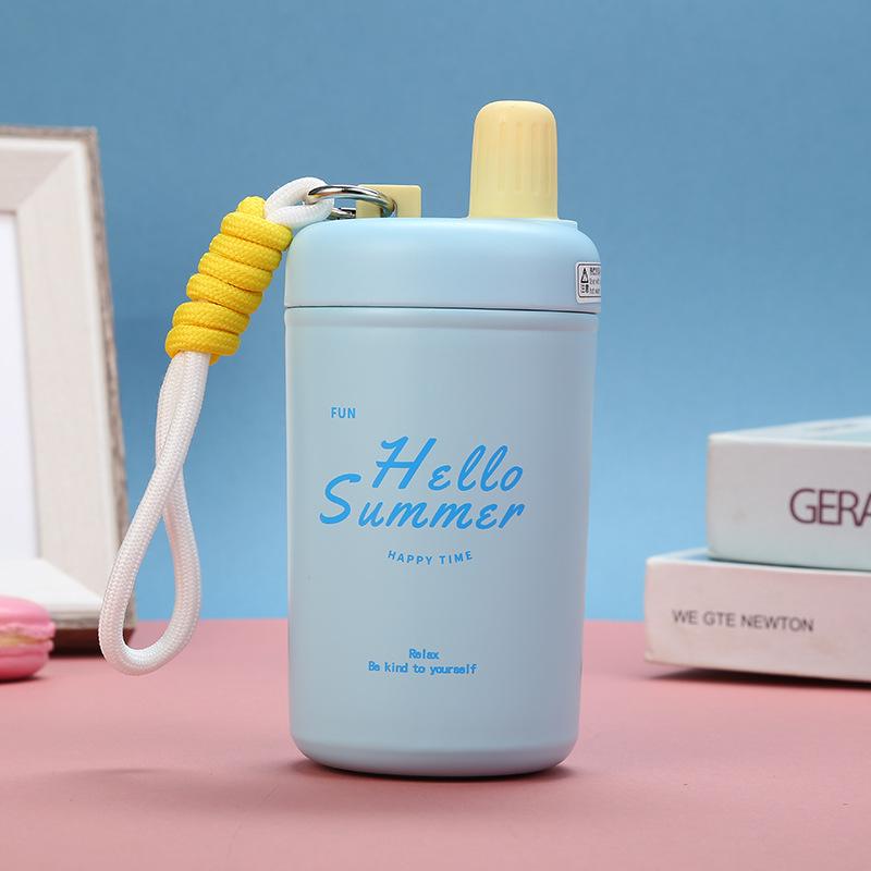stainless steel Chihiro thermos cup high appearance level portable thermal insulation with rope straw outdoor accompanying water cup 9