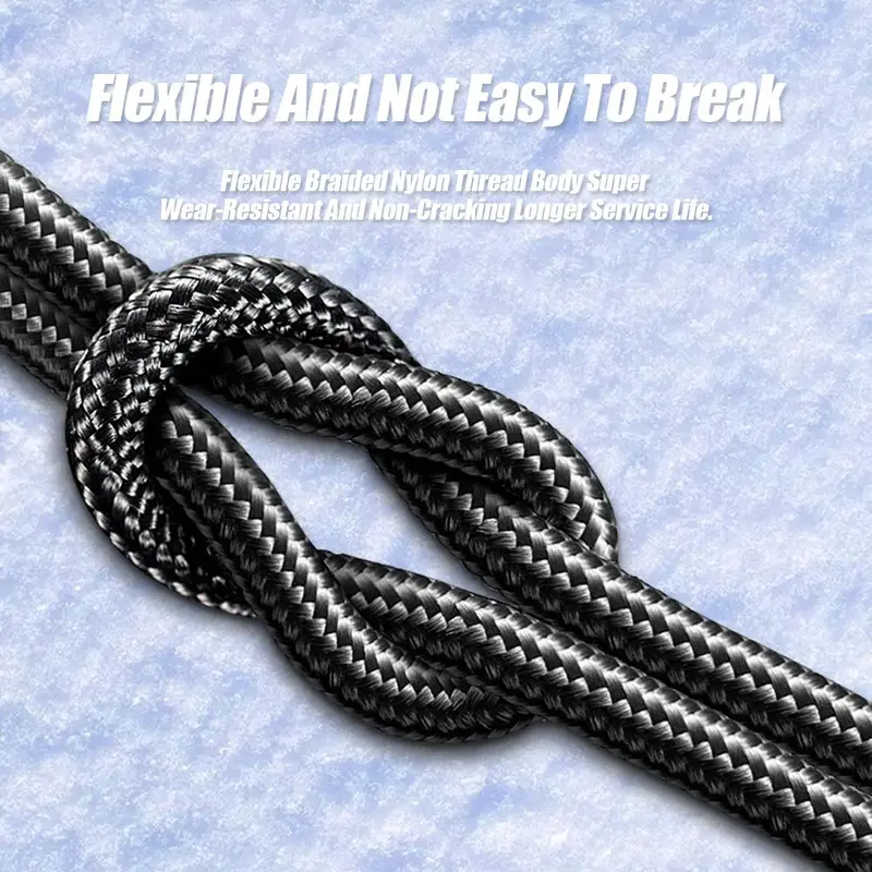 100W Fast Charging Type-C Data Cable, Intelligent Digital Display Phone Charging Cable, Wear-Resistant Nylon Braided Durable Data cable for iPhone 15 & Android, Smartphone Accessories, Boyfriend Gift 5