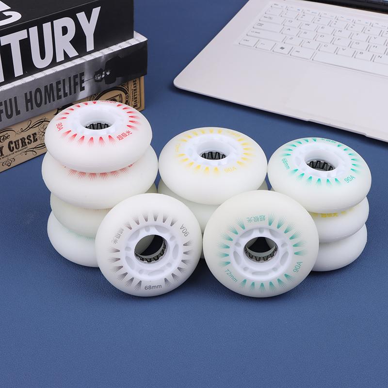 Product Introduction of 1Pc Flash Inline Skate Wheels 90A LED Lighting Skating Wheel Flash Wheels Sliding Roller Skating Shoes 76MM 72MM 68MM 24