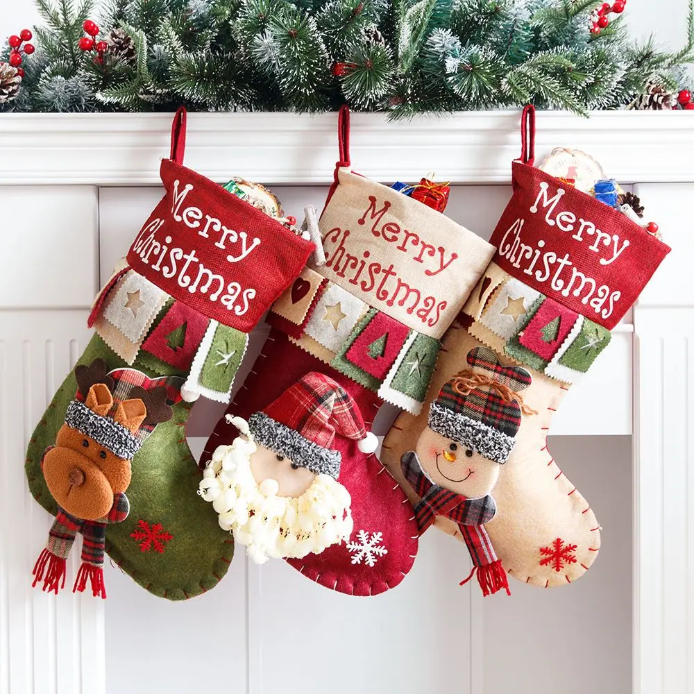 Túi Quà Tất Giáng Sinh, Đồ Trang Trí Lớn Ông Già Noel, Thích Hợp Làm Quà Tặng Trẻ Em, Đồ Trang Trí Mẫu Giáo, Túi Quà Giáng Sinh