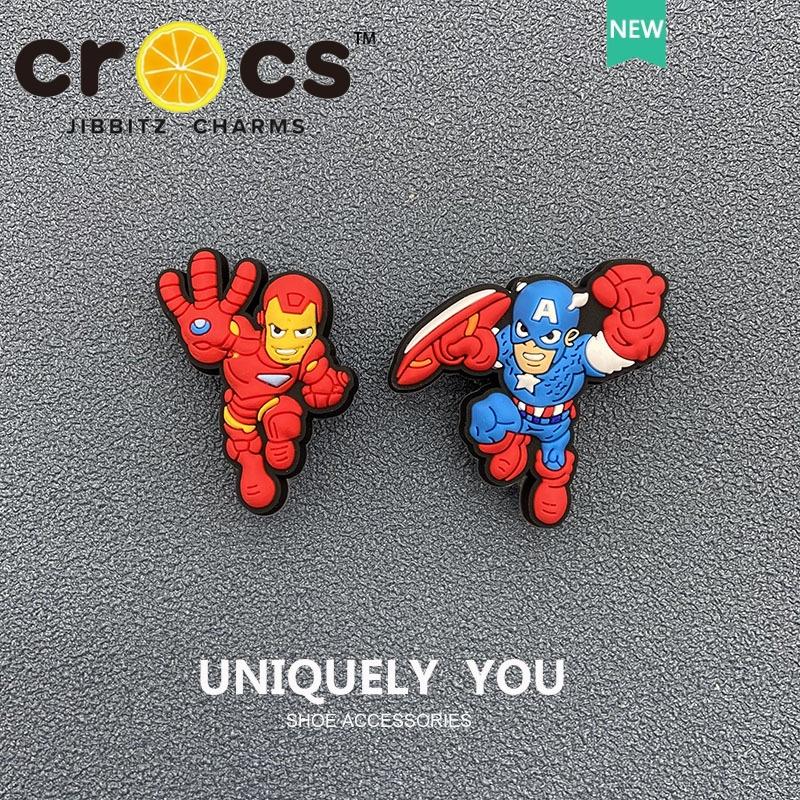 Charm Jibbitz Chữ Thập, Chủ Đề Marvel, Phụ Kiện Có Lỗ Hoa, Thích Hợp Cho Giày, Liên Minh Huyền Thoại, Thiết Kế Nút 3