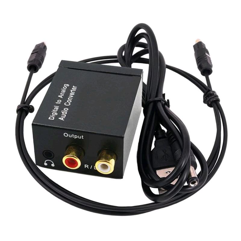Bộ hộp chuyển đổi âm thanh tivi 4k Optical sang jack 3.5 và audio R L loa amply nguồn usb tivi