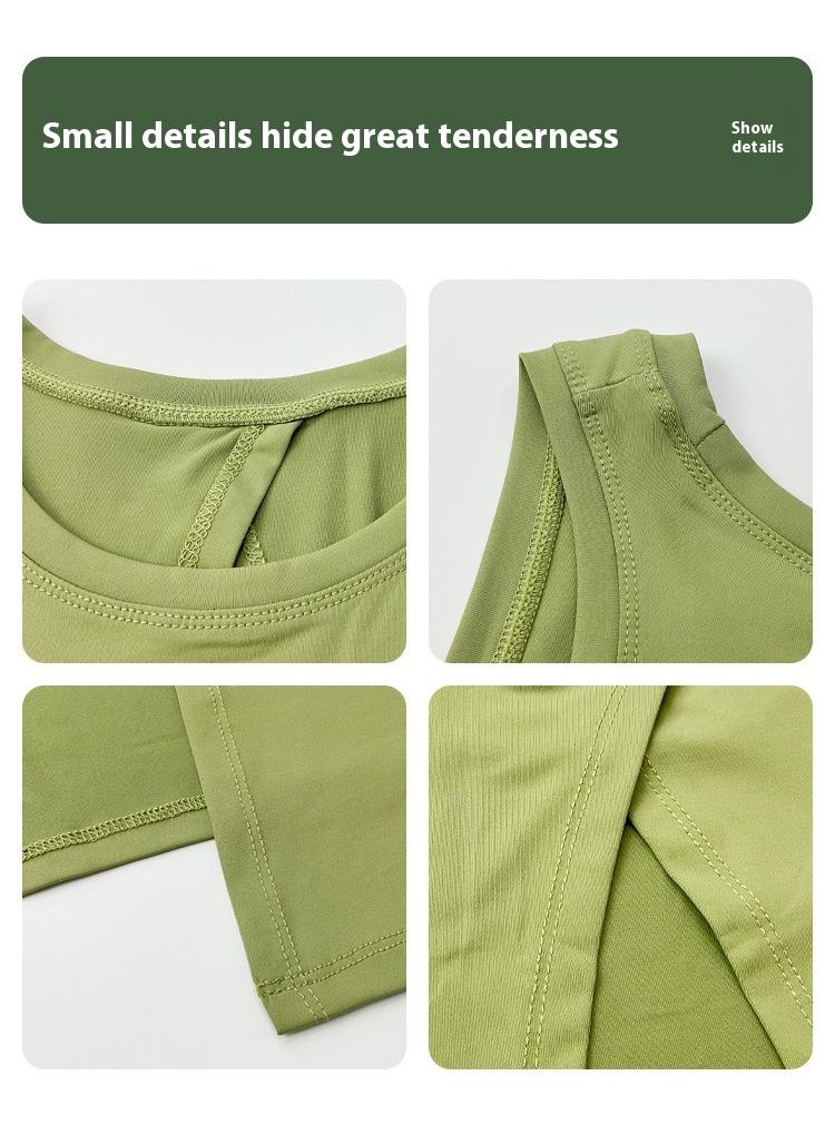 Product Introduction of Áo Lửng Thể Thao Không Tay Áo Lưng, Quần Áo Tập Yoga, Áo Lửng Chạy Bộ Dáng Rộng, Áo Cánh Tập Thể Dục Aerobics, Dành Cho Nữ, Bán Buôn Mùa Hè, Hàng Mới Về 5