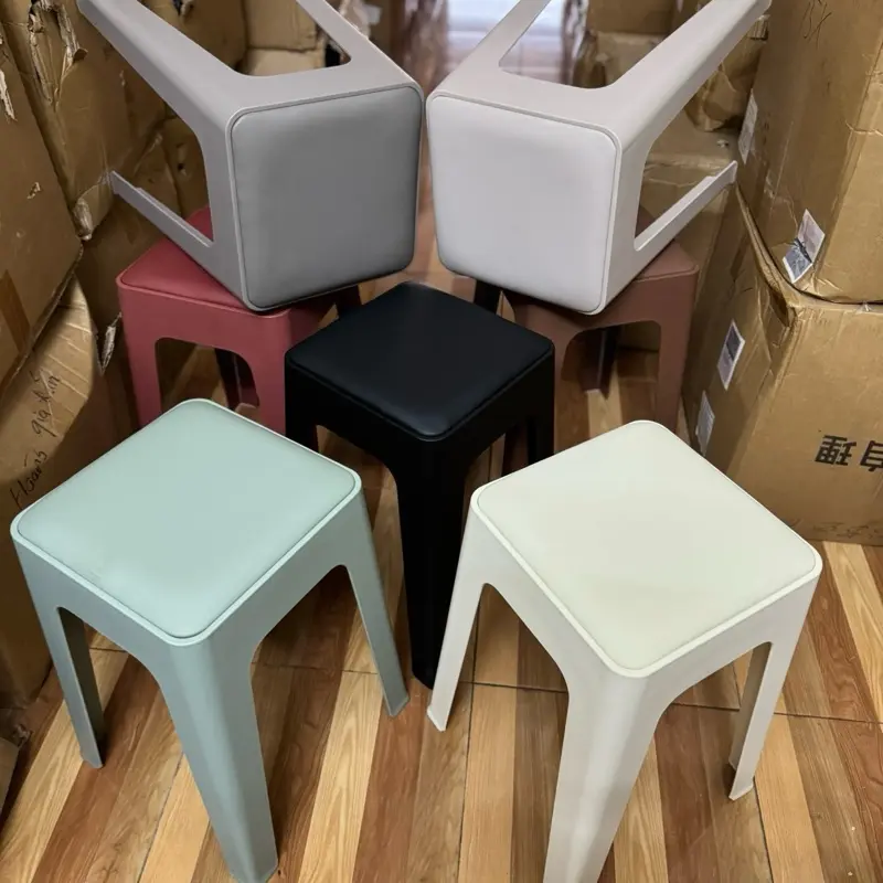 Ghế đôn nhựa đệm da, ghế ăn gia đình 0