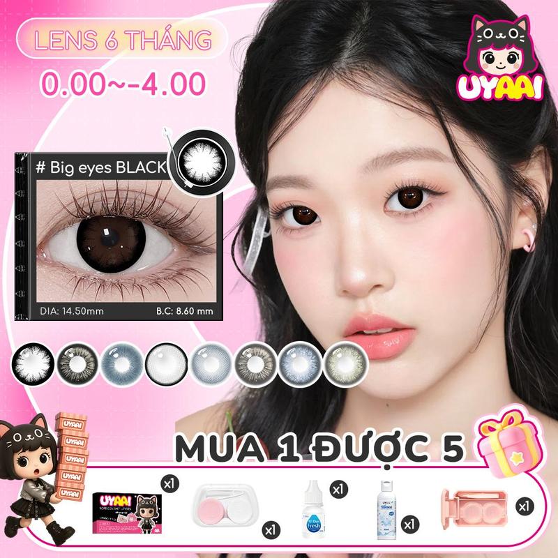 Mua 1 được 5 Bigeyes pearl grey thai tea Kính áp tròng màu UYAAI Số đo 0.00~-4.00 6 tháng lens DIA 14,2-14,5mm Nâu và Đen Hoàn hảo cho mắt to Phong cách hàng ngày