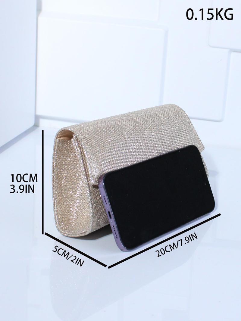 Product Introduction of Women's Elegant Glitter Evening Bag, Trendy Exquisite Evening Crossbody Bag, Fashionable Bling Evening Bag for Party Decoration 3