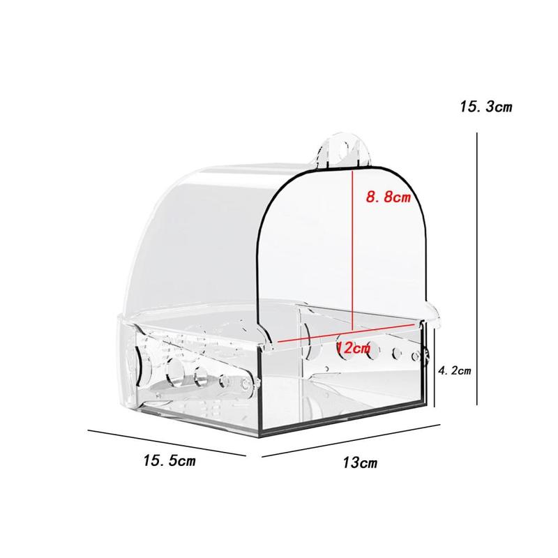 Product Introduction of Pet Bird Bath Box Clear Caged Parrot Bathing Tub Birdcage Bird Shower Box for Parrots Budgerigar Small Birds Lovebirds Cockatiel 0