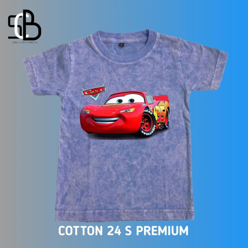 Kaos Anak Cars Mc Queen Katun washed Premium Fashion 3